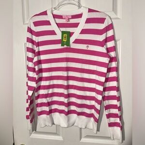 Lilly Pulitzer Pink and White Striped Sweater